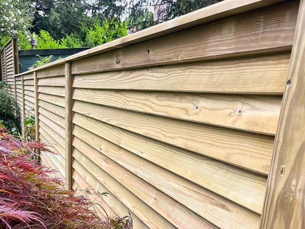 Contemporary Slatted Fencing Panel Detail