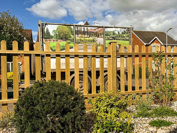 Rear View of Palisade Rounded Fence Panels