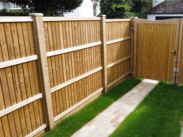 Rear of Vertical Tongue and Groove Effect Fence Panels