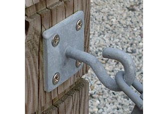 Chain Hook On 50mm Plate Galvanized inc. 4 No. M4 x 40 Screws