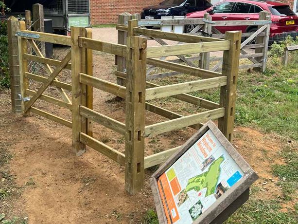 wooden kissing gate