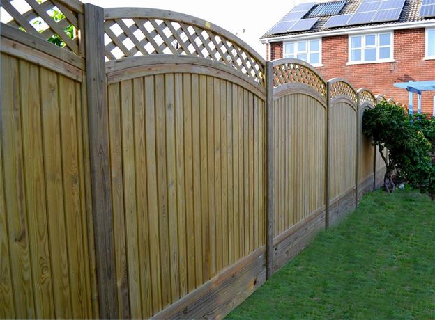 Curved top Tongue and Groove Fence Panel