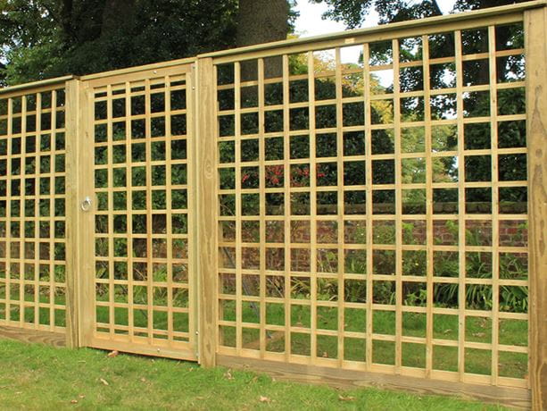 Square trellis panel and gate