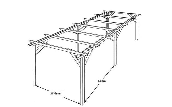 Double 2.1m pergola