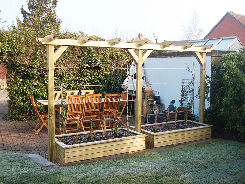 pergola and raised beds - garden collection