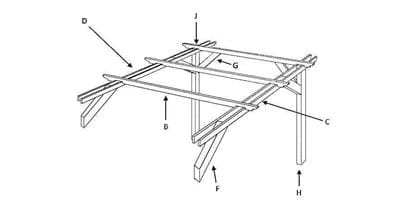 pergola components for end bay