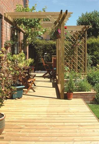 Pergola on side of house