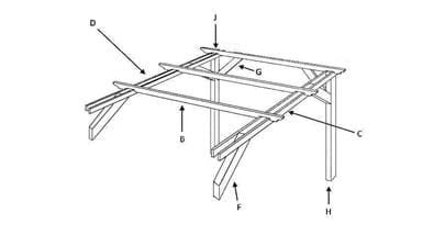 wooden pergola end bay