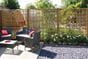 Tartan trellis in garden