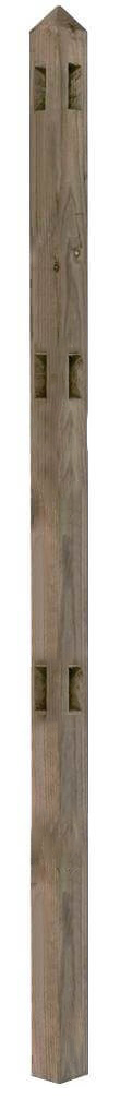 2400 Long Pointed Top Timber Palisade Corner Post