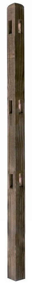 2400 Long Rounded Top Timber Palisade Corner Post
