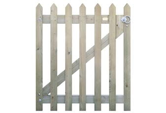 1.15m High x 1.0m Wide Pointed Pale (LH) Palisade Gate With fittings
