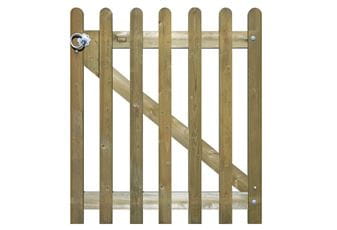 1.15m High x 1.0m Wide Round Pale Palisade Gate (RH) with fittings