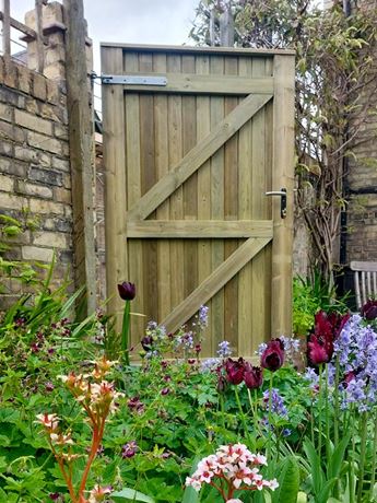 Wooden side gate back detail