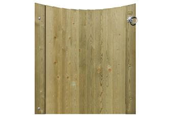 1.15m High x 1.0m Wide Concave Featherboard Gate (LH) With Fittings