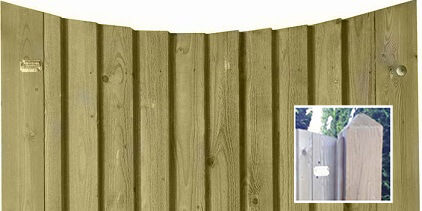 Featherboard Concave Top Garden Gate Set with Posts