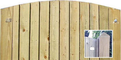 Featherboard Convex Top Garden Gate Set with Posts