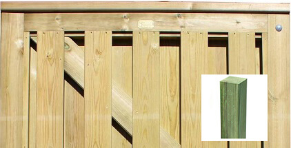 Vertical Boarded Hit and Miss Garden Gate Kit inc Posts