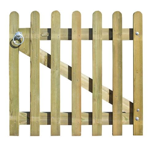 Rounded timber palisade garden gate