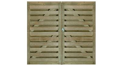 Horizontal pair of Hit and Miss garden gates