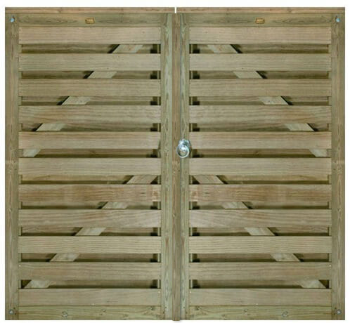 Horizontal pair of Hit and Miss garden gates