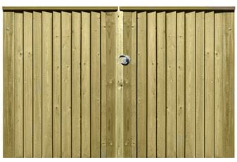 Pair 1.175m High x1.0m wide each leaf Featherboard Gates With Fittings 