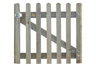 0.95m High x 1.0m Wide Round Picket Gate Set With Posts & Fittings