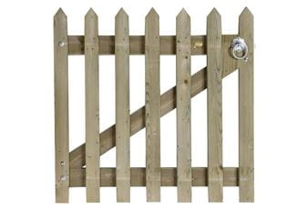 0.95m High x 1.0m Wide Pointed Picket Gate (LH Non Standard) with Fittings