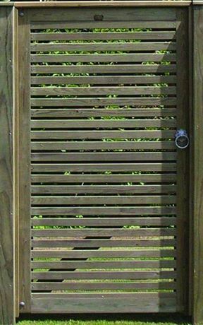 Slatted timber gate