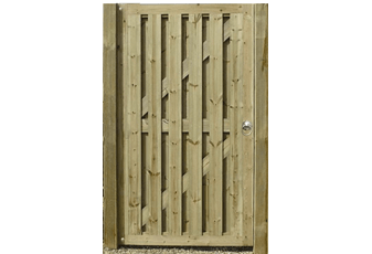 1.75m High x 1.0m Wide (LH) Vertical Hit & Miss Gate Set With Posts & Fittings