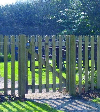 Wooden Palisade Garden Gate