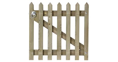 pointed picket garden gate