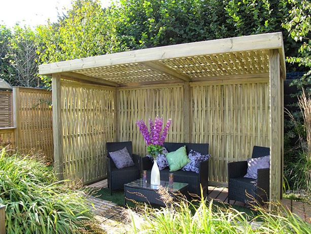 Wooden garden shelter