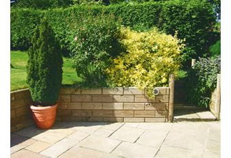 Grooved Wooden Garden Retaining Wall