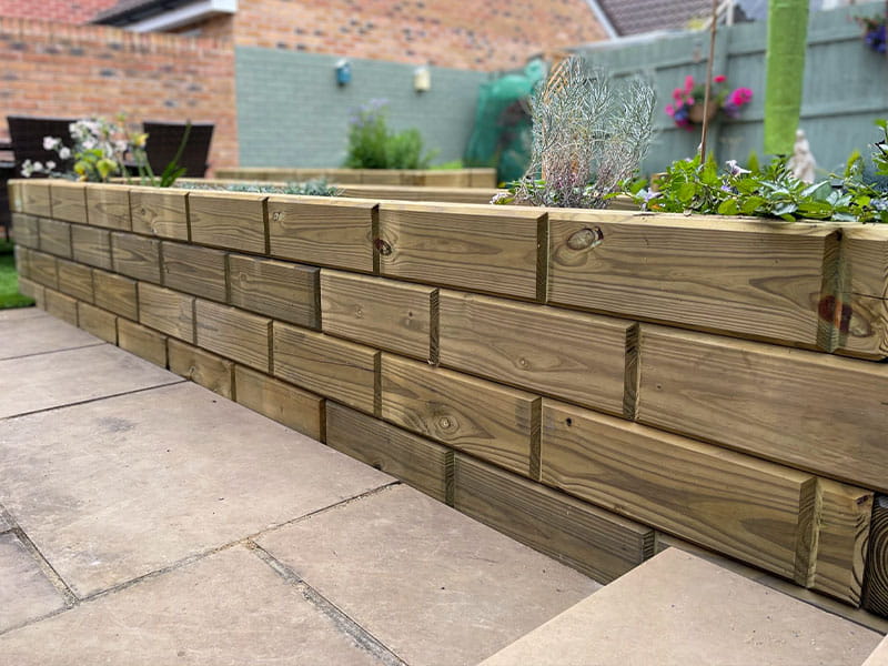 Wooden Garden Retaining Wall Jakwall