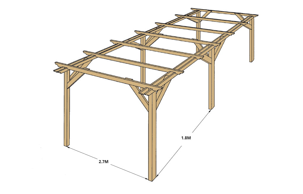 2.7m double pergola