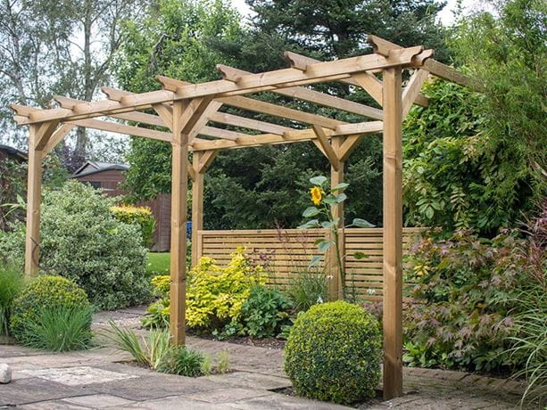 double timber pergola