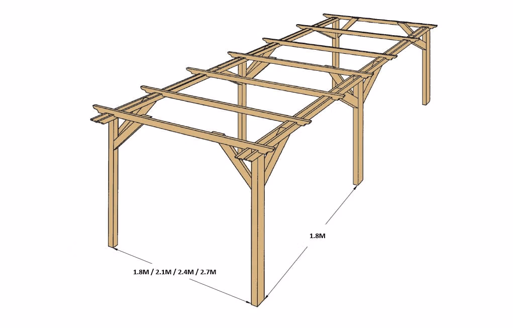 Wooden Double Pergola Kits
