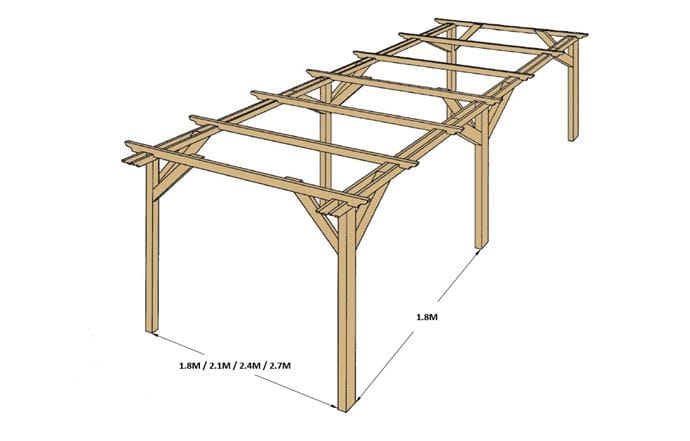 Wooden Double Pergola Kits
