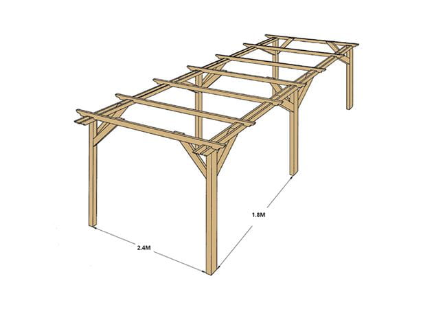 Double wooden pergola 2.7m