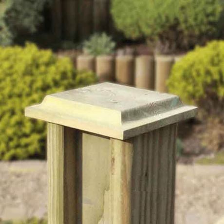 Chamfered square post cap