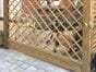 Gravel board used under diamond trellis