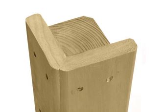 2.40m Long Slotted Corner Post 100 x 100mm For 1.8m Fence Jakcured including timber support batten and fixings