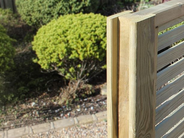 Wooden fence post slotted