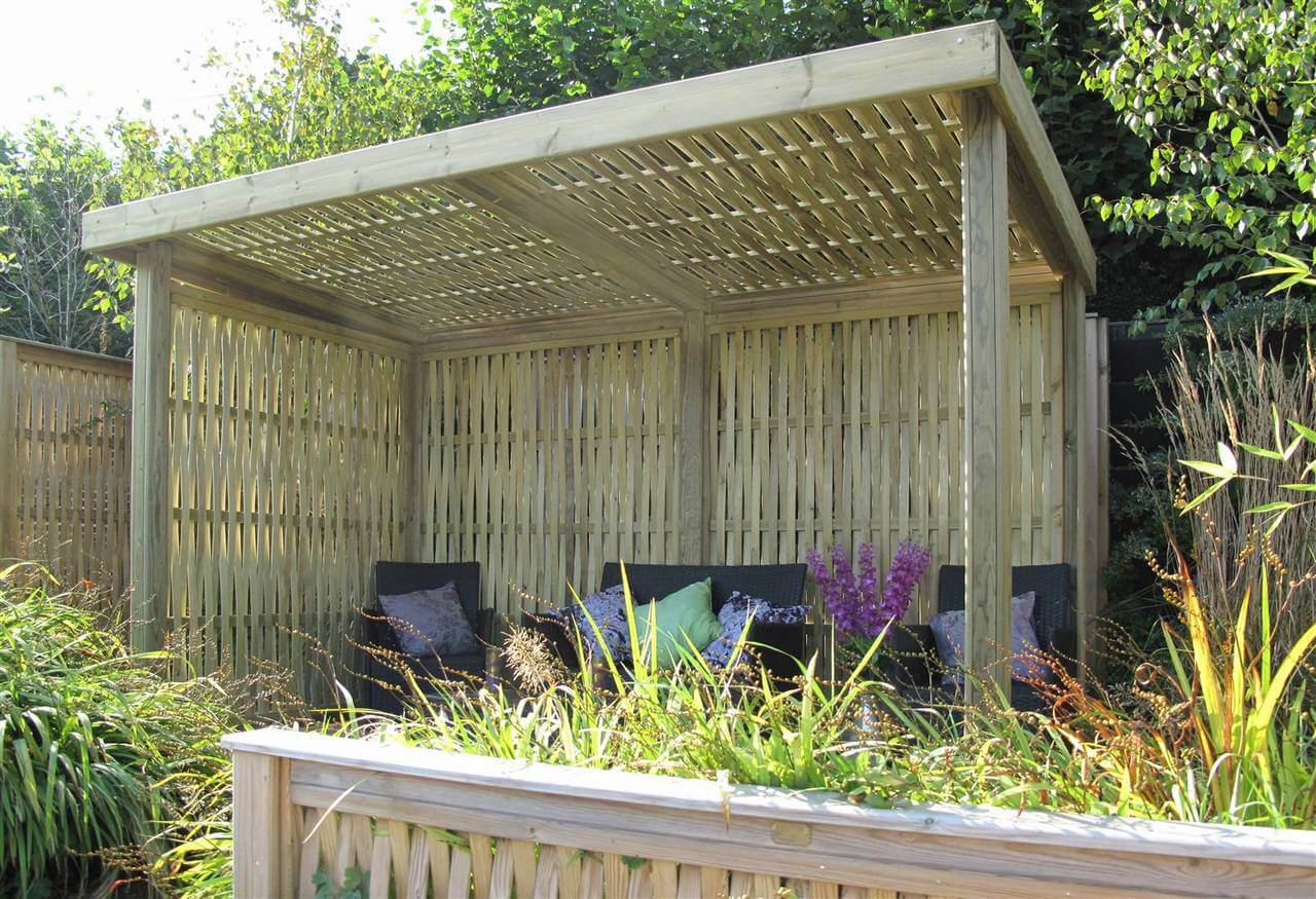 Woven Retreat contemporary garden shelter