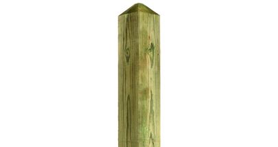 Pointed top timber bollard