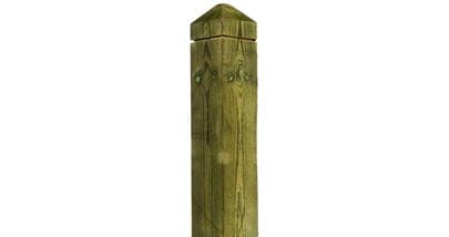Square bollard with pointed top and groove - Type D