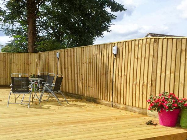 timber decking with featherboard