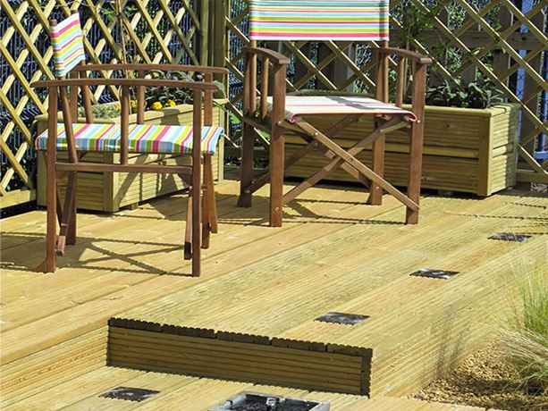 Raised areas of Decking