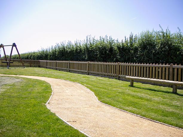 Timber play area fence